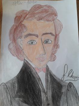 Portret Fryderyka Chopina, praca Filipa z kl. III